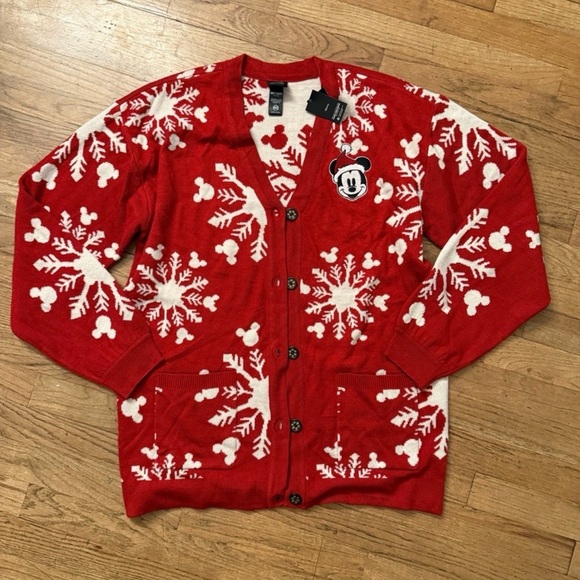 Her Universe Disney Mickey Mouse Snowflake Cardigan - Picture 4 of 5